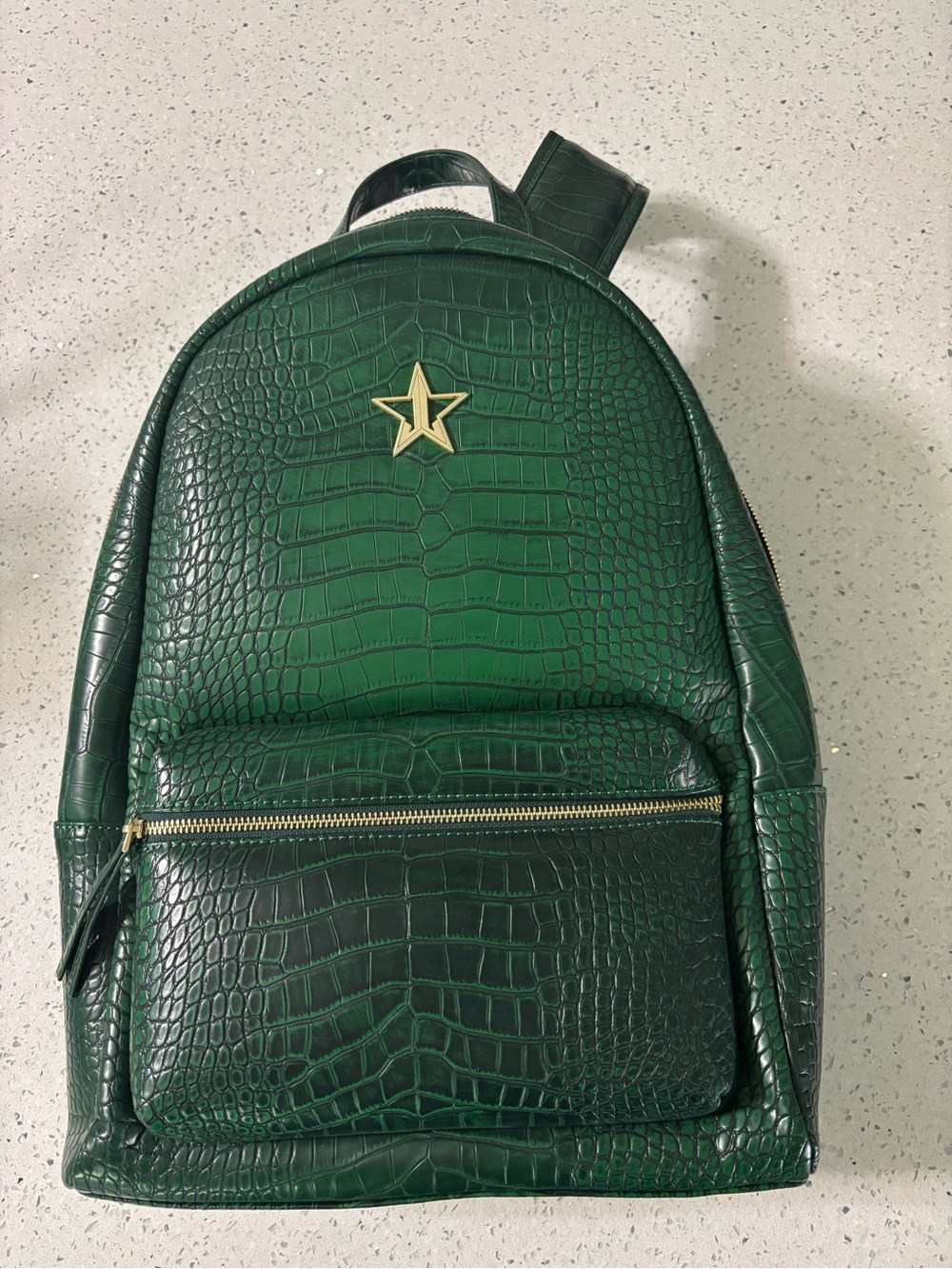 Jeffree Star Green Croc-Embossed Backpack with Star Accent
